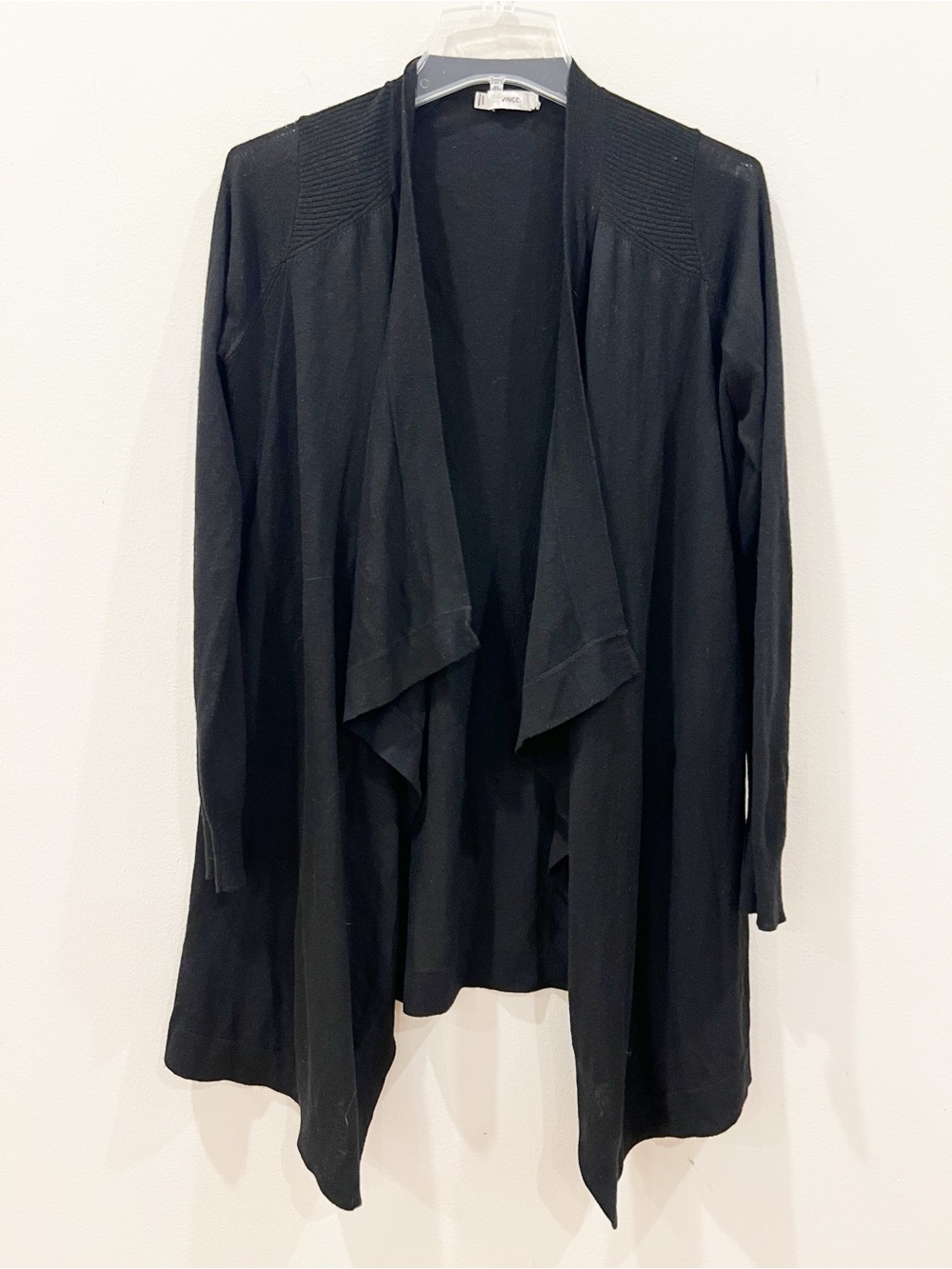 Vince Cardigan Women Extra Small Draped Front Waterfall Merino Blend Lightweight